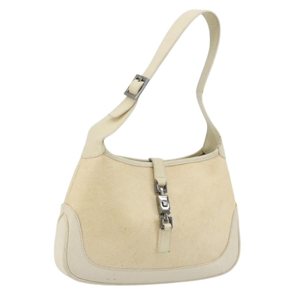 Gucci Vintage Jackie Shoulder Bag Canvas And Leather Beige Canvas Handbag ( )