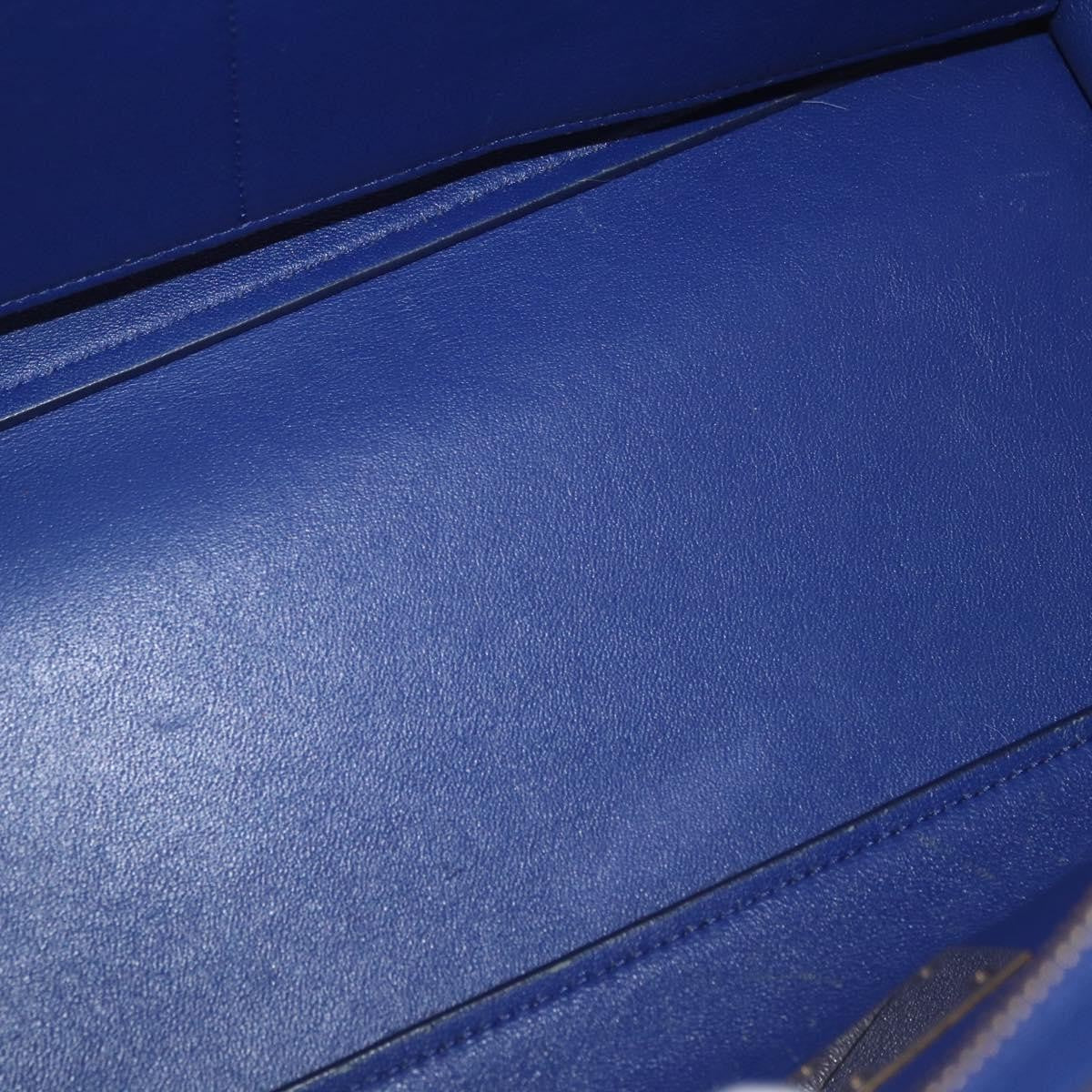 Celine Trapeze Bag Leather Blue Leather Handbag ( )