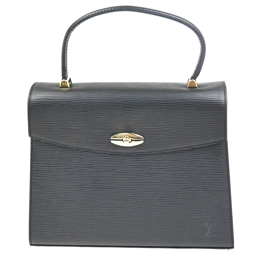 Louis Vuitton Malesherbes Handbag Epi Leather Black Leather Handbag (Authentic  )