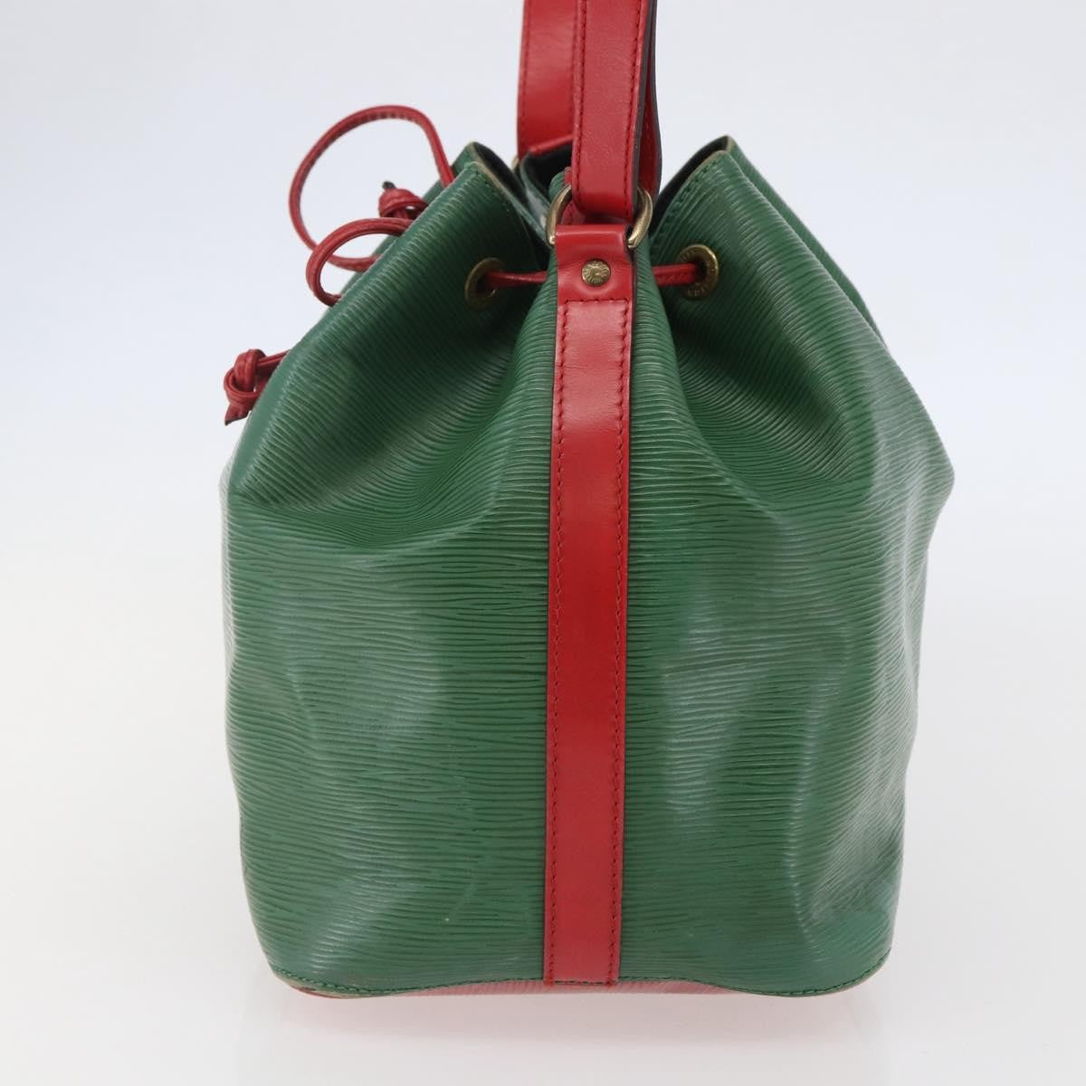 Louis Vuitton Bicolor Petit Noe Handbag Epi Leather Green Leather Bag (Authentic  )