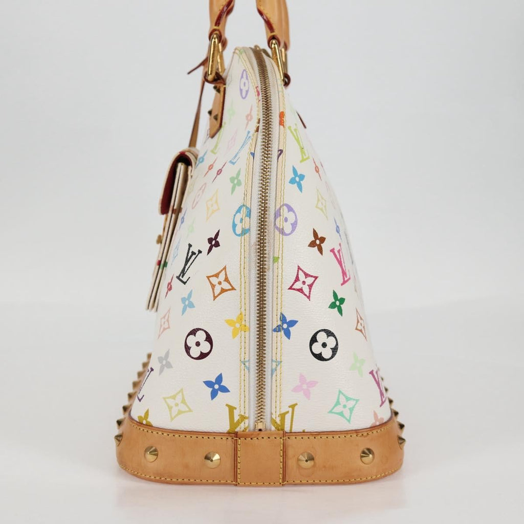 Louis Vuitton Alma Handbag Monogram Multicolor White Canvas Bag (Authentic  )