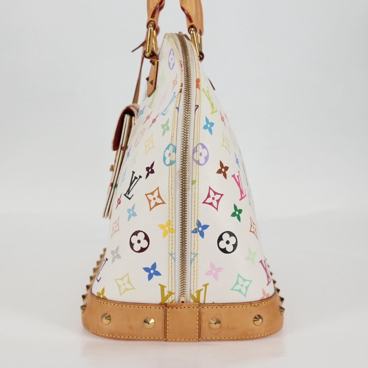 Louis Vuitton Alma Handbag Monogram Multicolor White Canvas Bag (Authentic  )