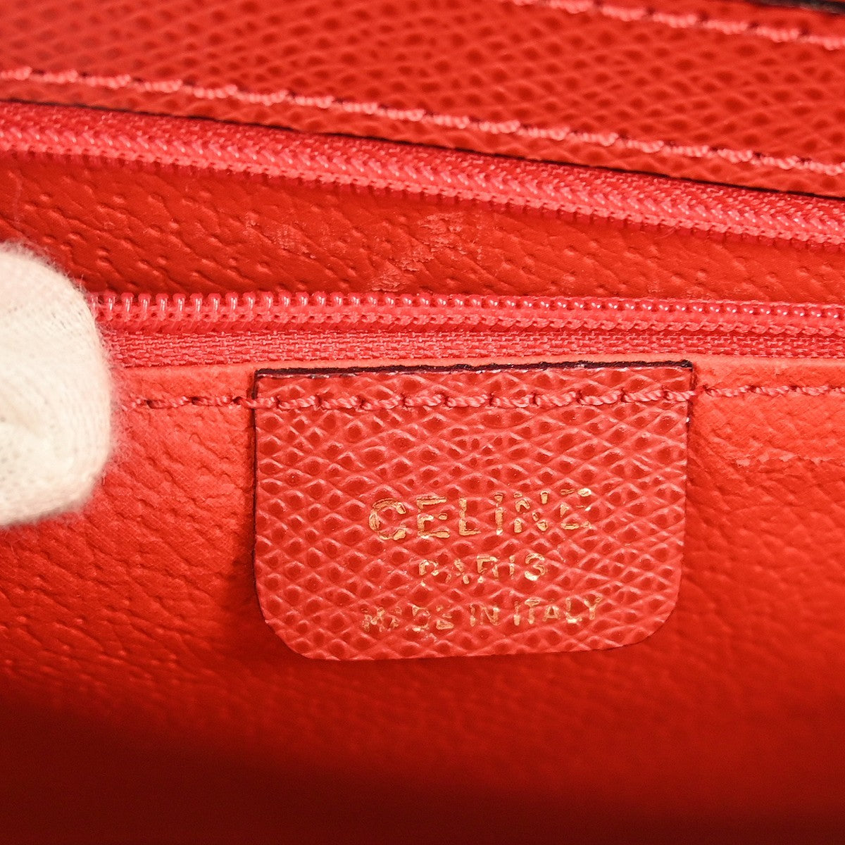 Celine Handbag Leather Red Leather Handbag ( )