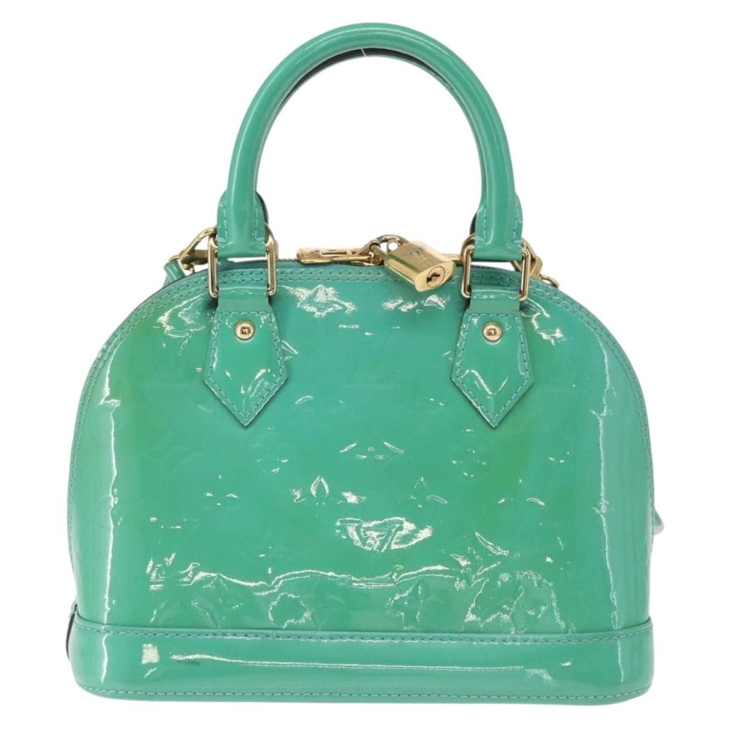 Louis Vuitton Alma Handbag Monogram Vernis Blue Patent_Leather Handbag (Authentic  )