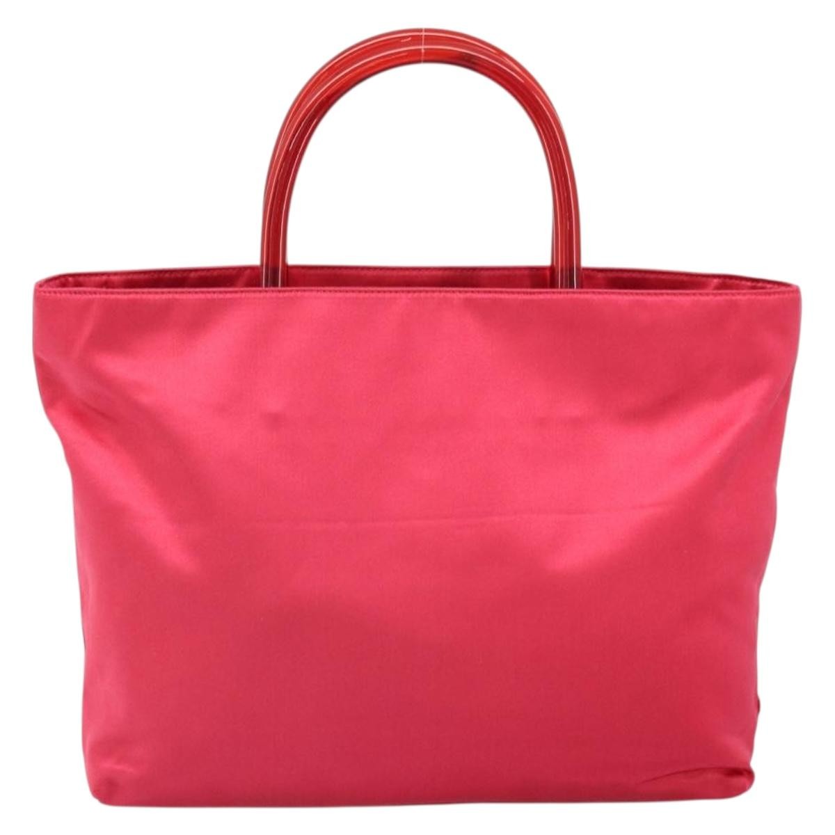 Prada Vintage Handbag Satin Red Satin Handbag (Authentic  )