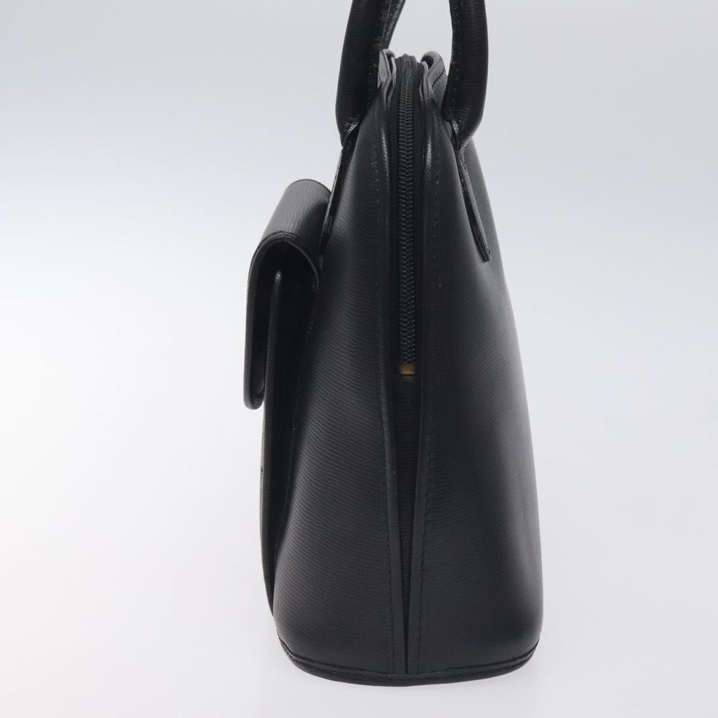 Celine Circle Logo Handbag Leather Black Leather Bag (Authentic  )