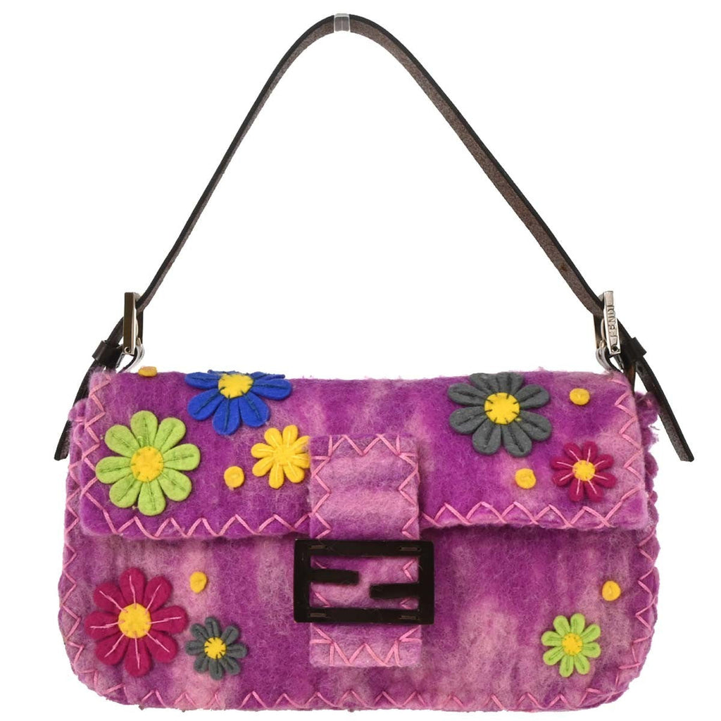 Fendi Baguette Bag Patent Purple Felt,Leather Handbag (Authentic  )