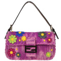 Fendi Baguette Bag Patent Purple Felt,Leather Handbag (Authentic  )