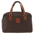 Celine Vintage Macadam Handbag Canvas And Leather Brown Canvas Handbag (Authentic  )