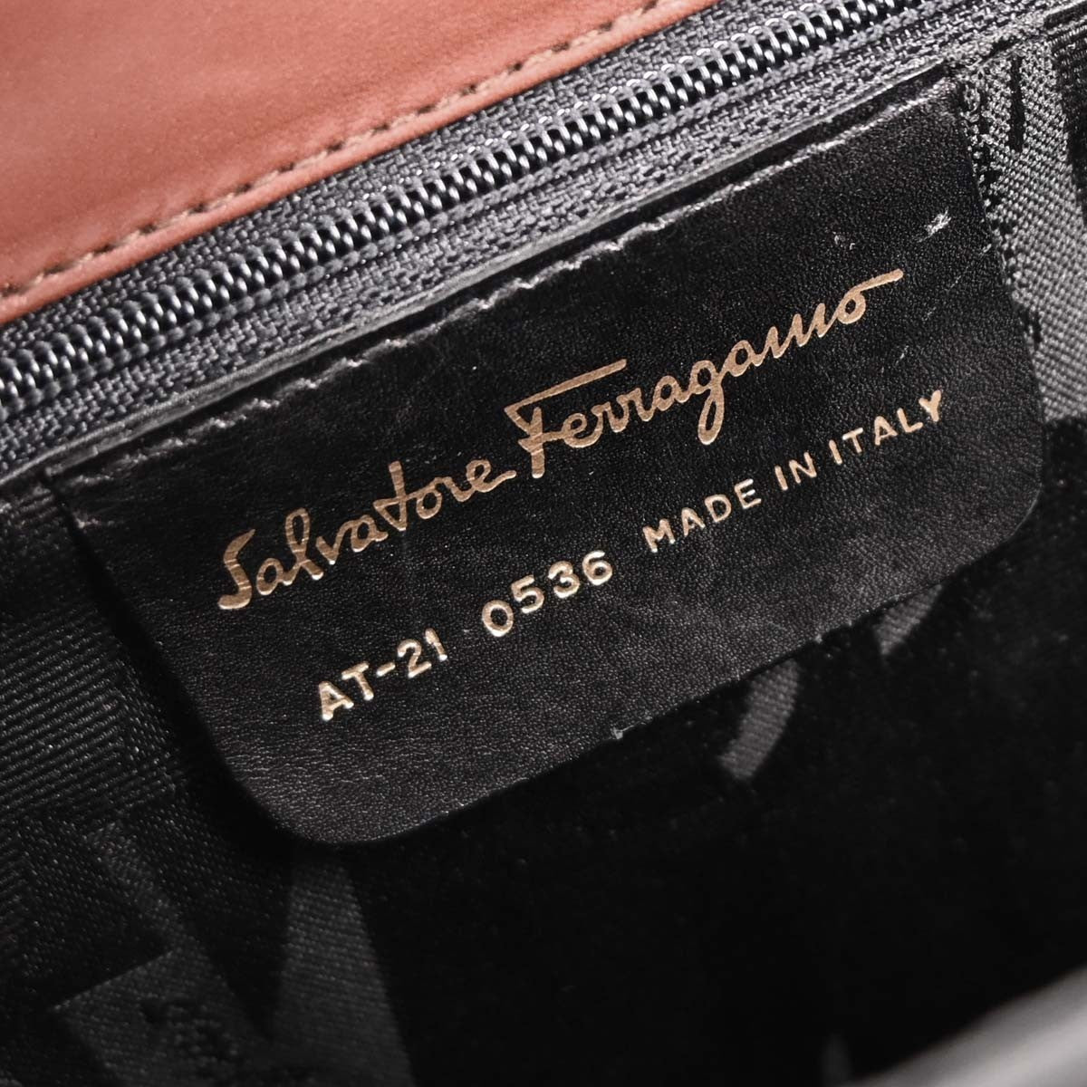 Salvatore Ferragamo Gancini Convertible Top Handle Bag Leather Brown Leather Handbag (Authentic  )