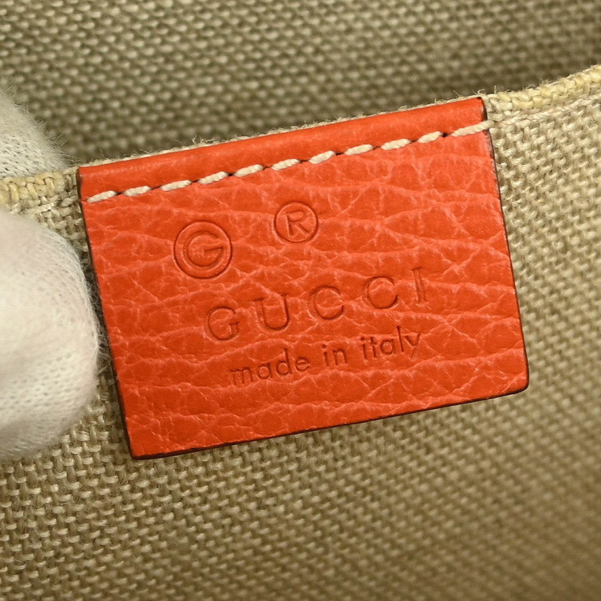 Gucci Convertible Dome Satchel Leather Orange Leather Handbag ( )