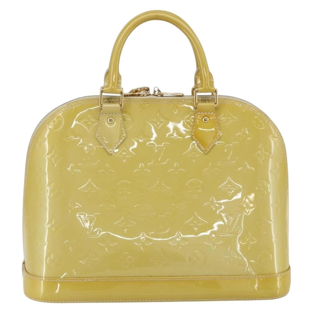 Louis Vuitton Alma Handbag Monogram Vernis Beige Patent_Leather Handbag (Authentic  )