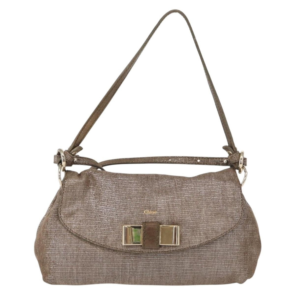 Chloe Lily Handbag Canvas Silver Canvas Handbag (Authentic  )