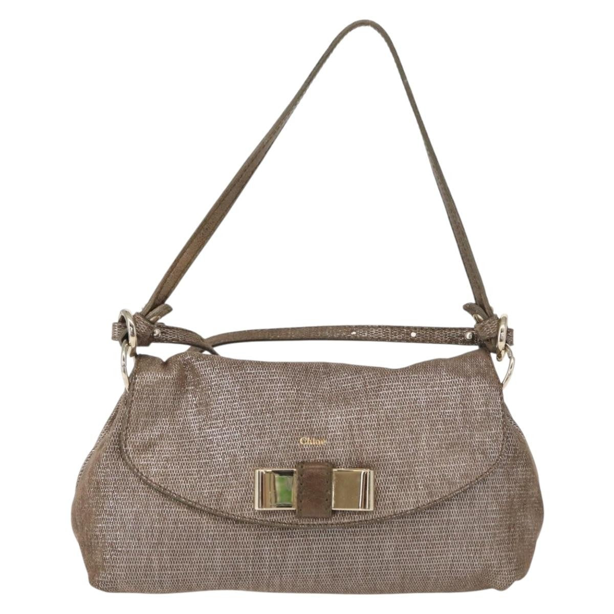 Chloe Lily Handbag Canvas Silver Canvas Handbag (Authentic  )