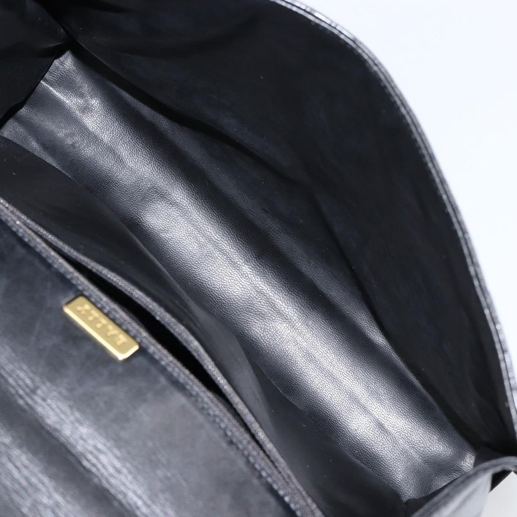 Bally Vintage Flap Handbag Quilted Leather Black Leather Handbag (Authentic  )