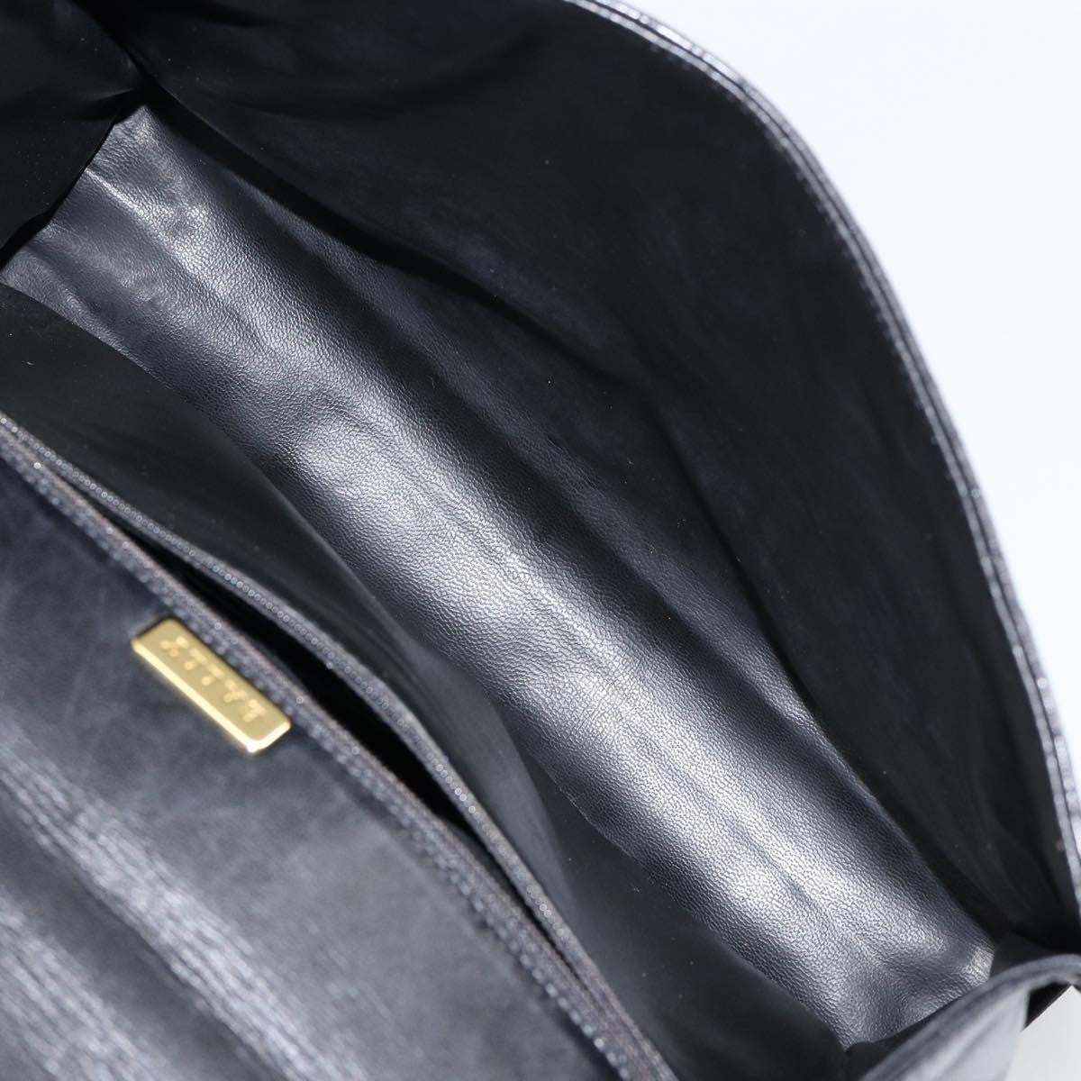 Bally Vintage Flap Handbag Quilted Leather Black Leather Handbag (Authentic  )