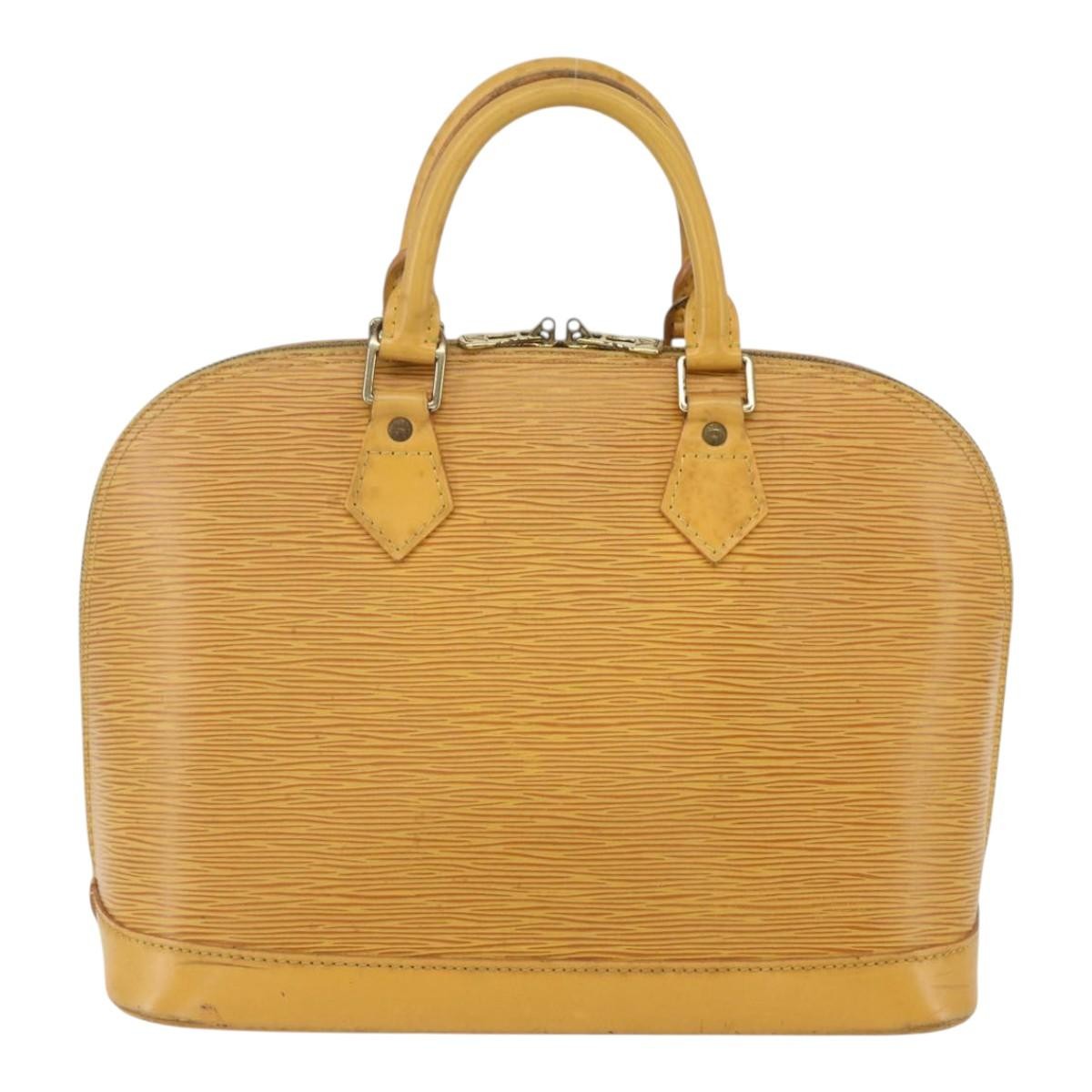 Louis Vuitton Alma Handbag Epi Leather Yellow Leather Handbag (Authentic  )