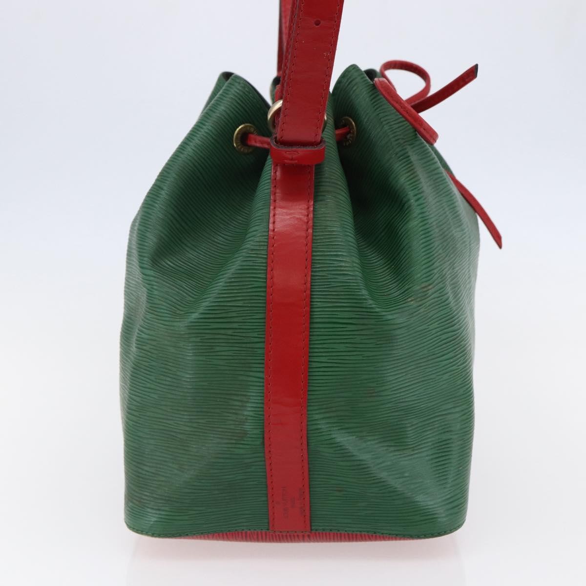 Louis Vuitton Petit Noe Handbag Two Tone Epi Leather Green Leather Bag (Authentic  )