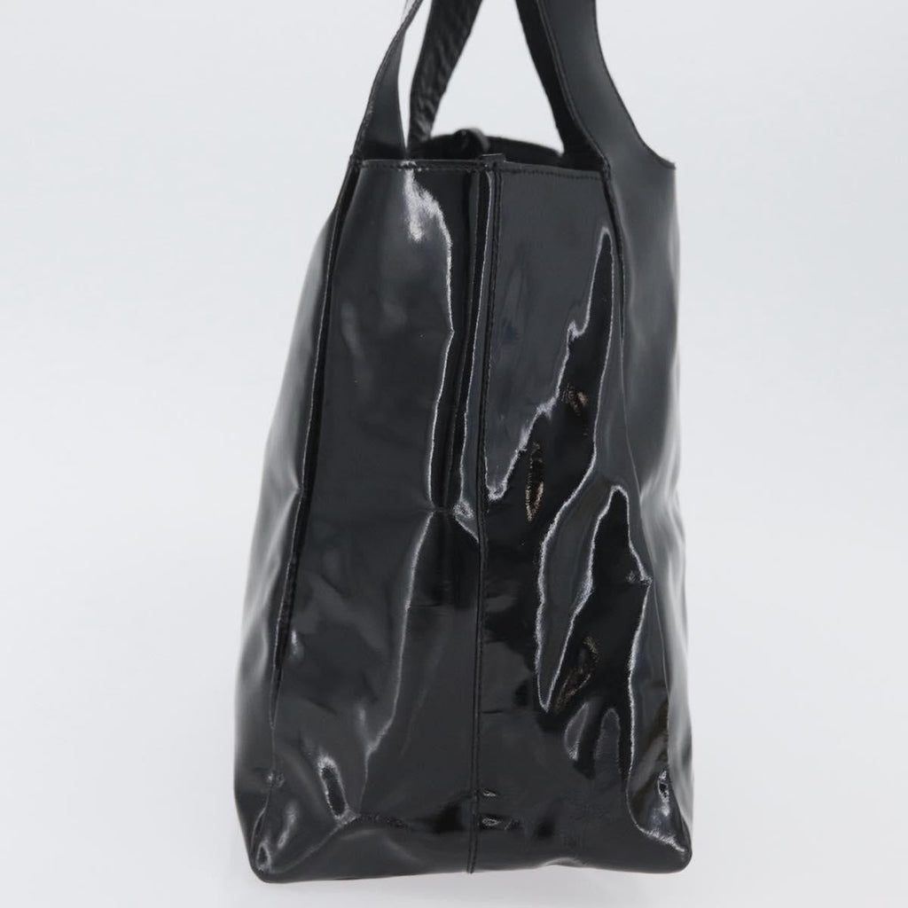 Prada Vintage Handbag Patent Leather Black Patent_Leather Handbag (Authentic  )