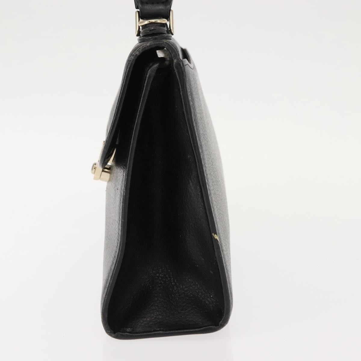 Burberry Vintage Handbag Leather Black Leather Handbag (Authentic  )