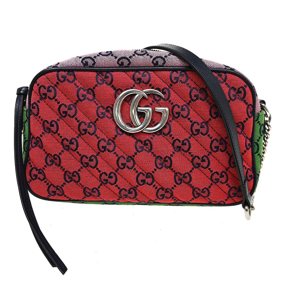 Gucci Gg Marmont Camera Bag Canvas Multicolour Canvas Handbag ( )