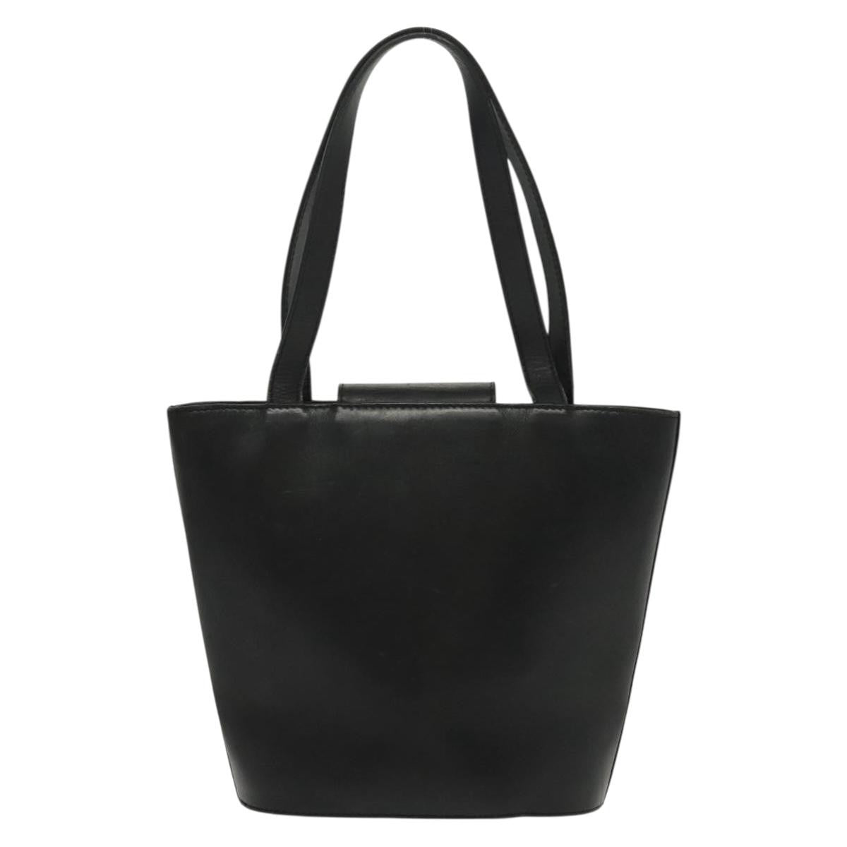 Salvatore Ferragamo Vintage Handbag Leather Black Leather Handbag (Authentic  )