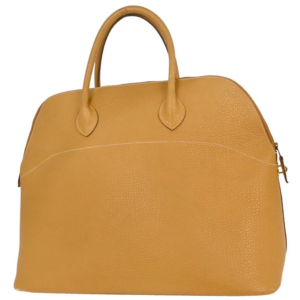 Hermes Bolide Bag Ardennes Beige Leather Handbag (Authentic  )