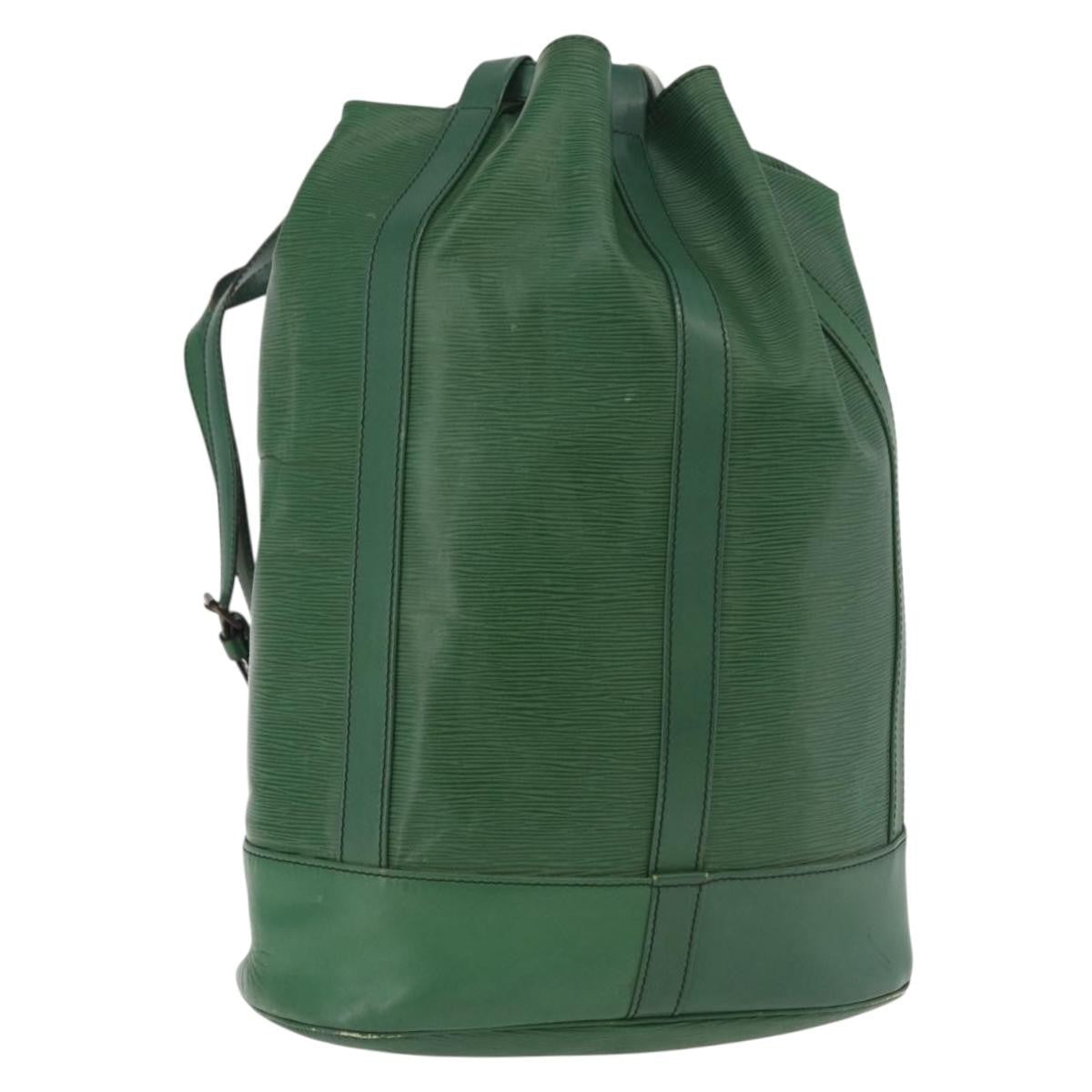 Louis Vuitton Randonnee Backpack Epi Leather Green Leather Backpack Bag ( )