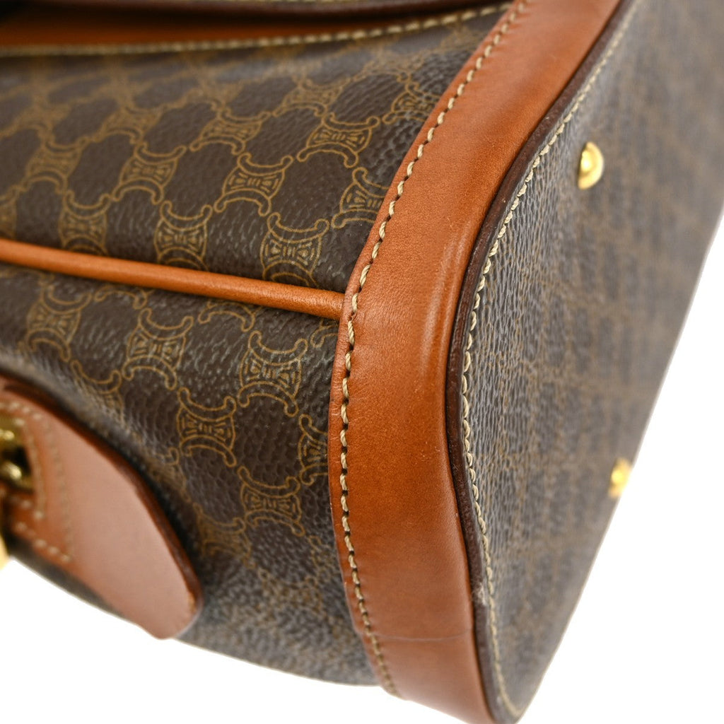 Celine C Macadam Handbag Canvas Brown Pvc Handbag ( )
