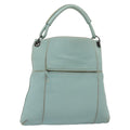 Bottega Veneta Front Zip Hobo Leather Blue Leather Bag (Authentic  )