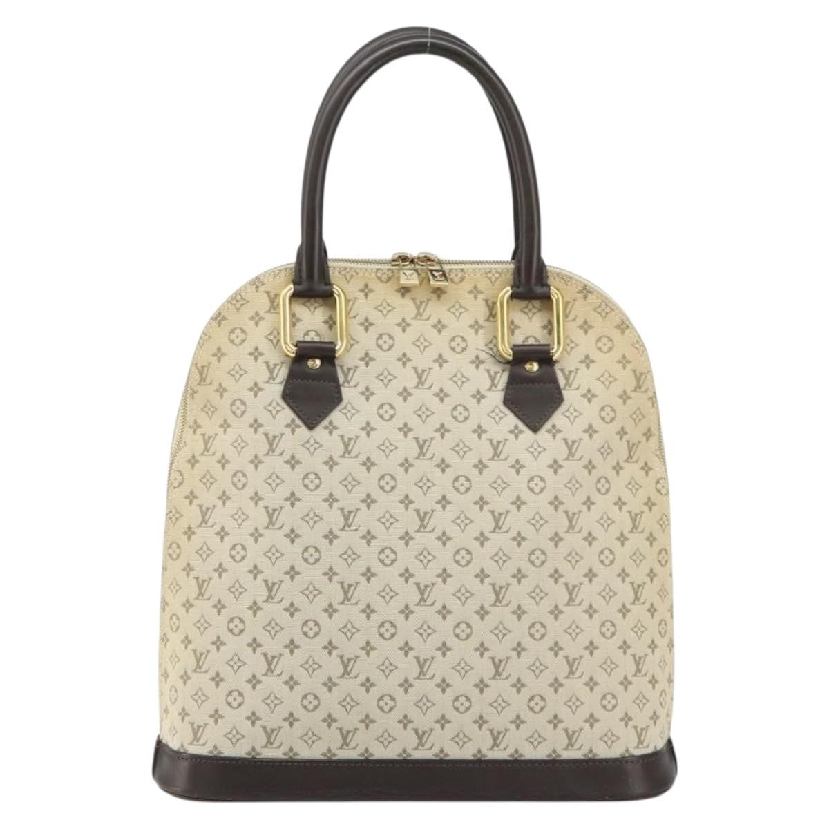 Louis Vuitton Alma Handbag Mini Lin Monogram Khaki Canvas Handbag (Authentic  )