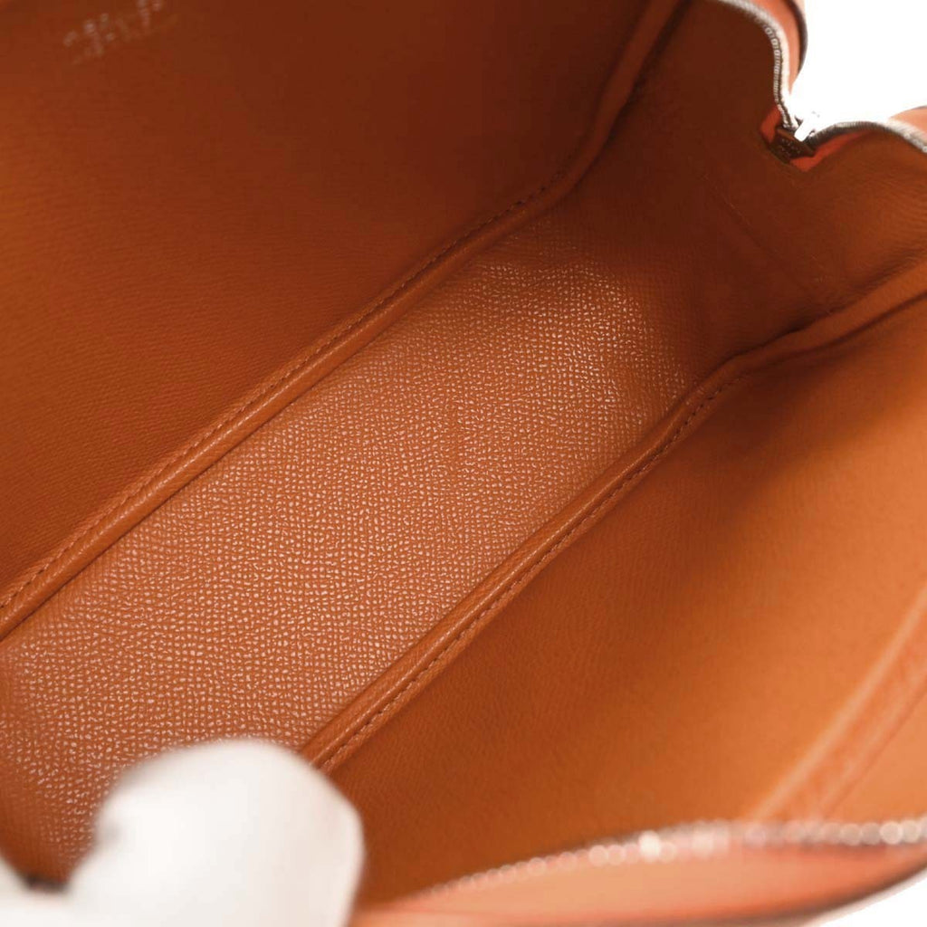 Hermes Plume Bag Epsom Orange Leather Handbag (Authentic  )