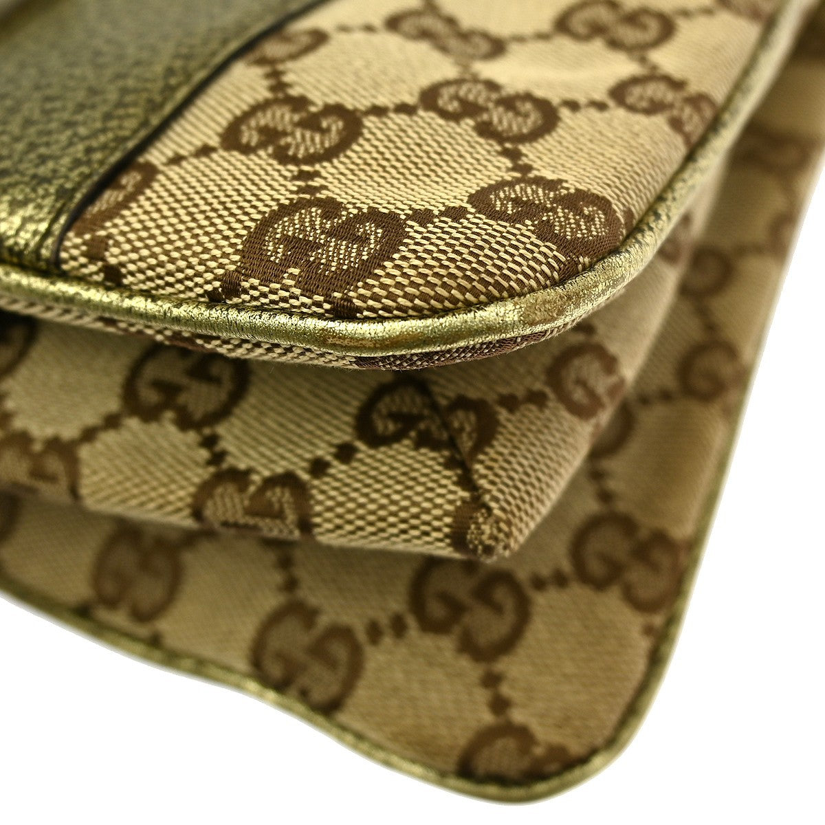 Gucci Belted Bucket Tote Gg Canvas With Leather Beige Canvas Handbag ( )