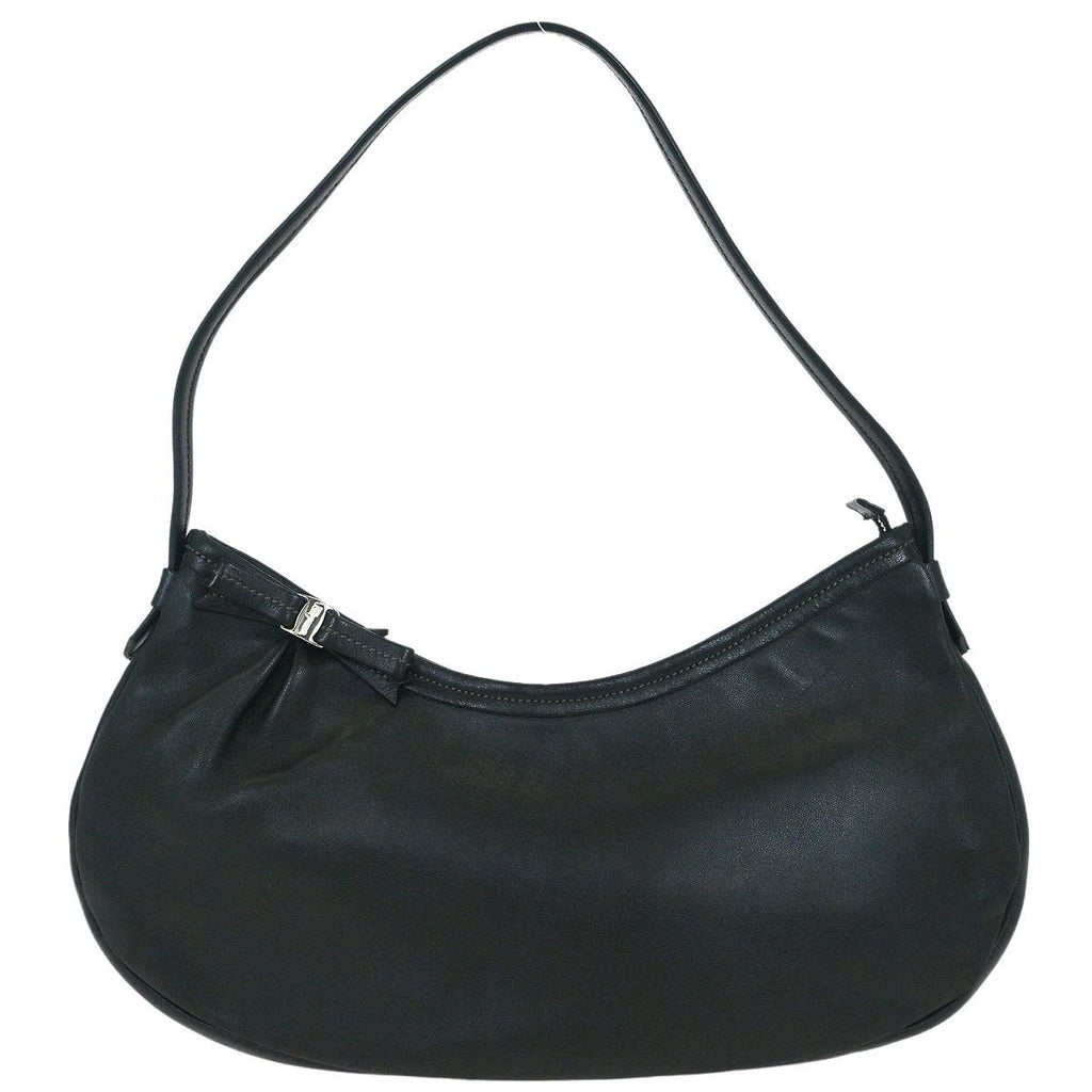 Salvatore Ferragamo Vara Bow Hobo Leather Black Leather Handbag (Authentic  )