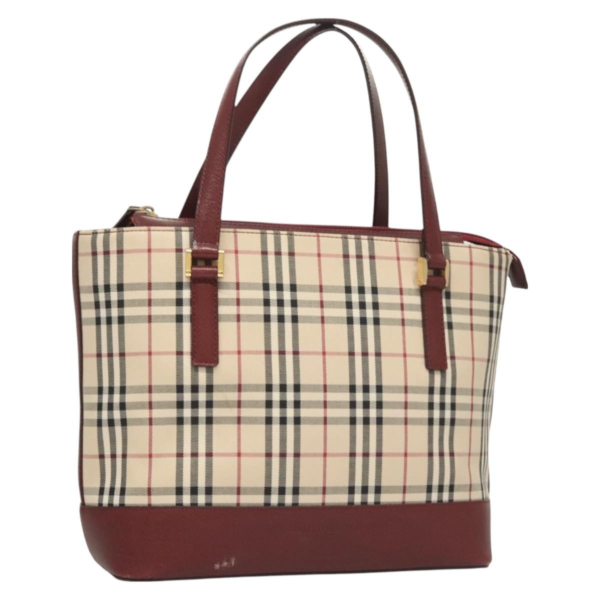 Burberry Nova Check Handbag Nova Check Canvas And Leather Beige Canvas Handbag (Authentic  )