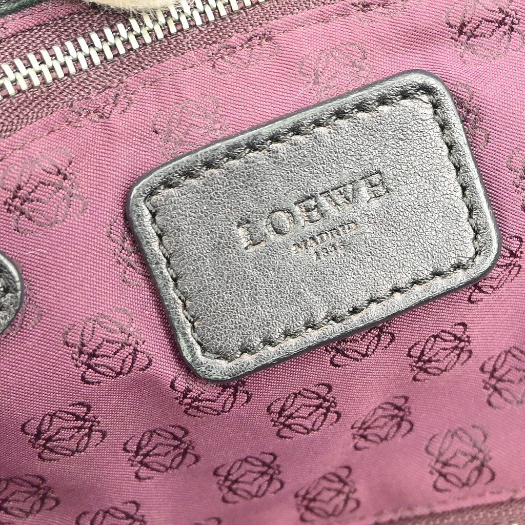 Loewe Anagram Logo Nappa Aire Hand Bag Patent Leather Black Patent_Leather Handbag ( )