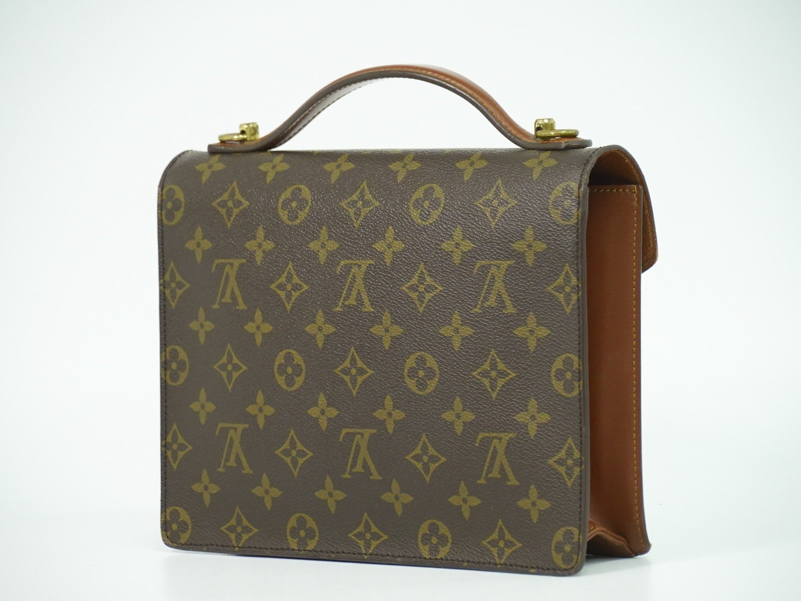 Louis Vuitton Monceau Handbag Monogram Canvas Brown Canvas Handbag (Authentic  )