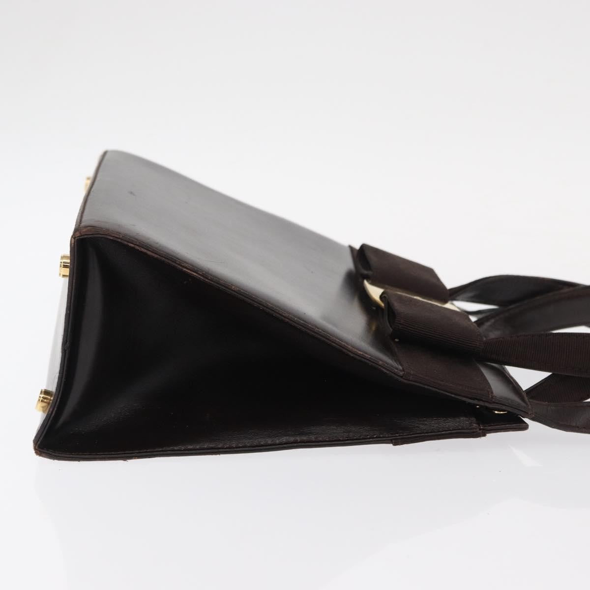 Salvatore Ferragamo Convertible Vara Bow Tote Leather Brown Leather Handbag (Authentic  )