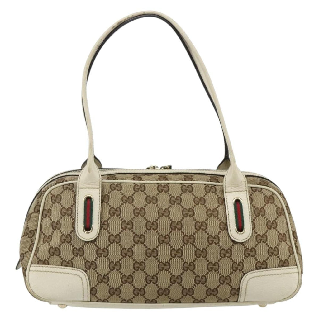 Gucci Vintage Web Sherry Line Handbag Micro Gg Canvas Beige Canvas Handbag ( )