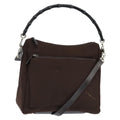 Gucci Vintage Bamboo Handle Bag Nylon Brown Nylon Handbag ( )
