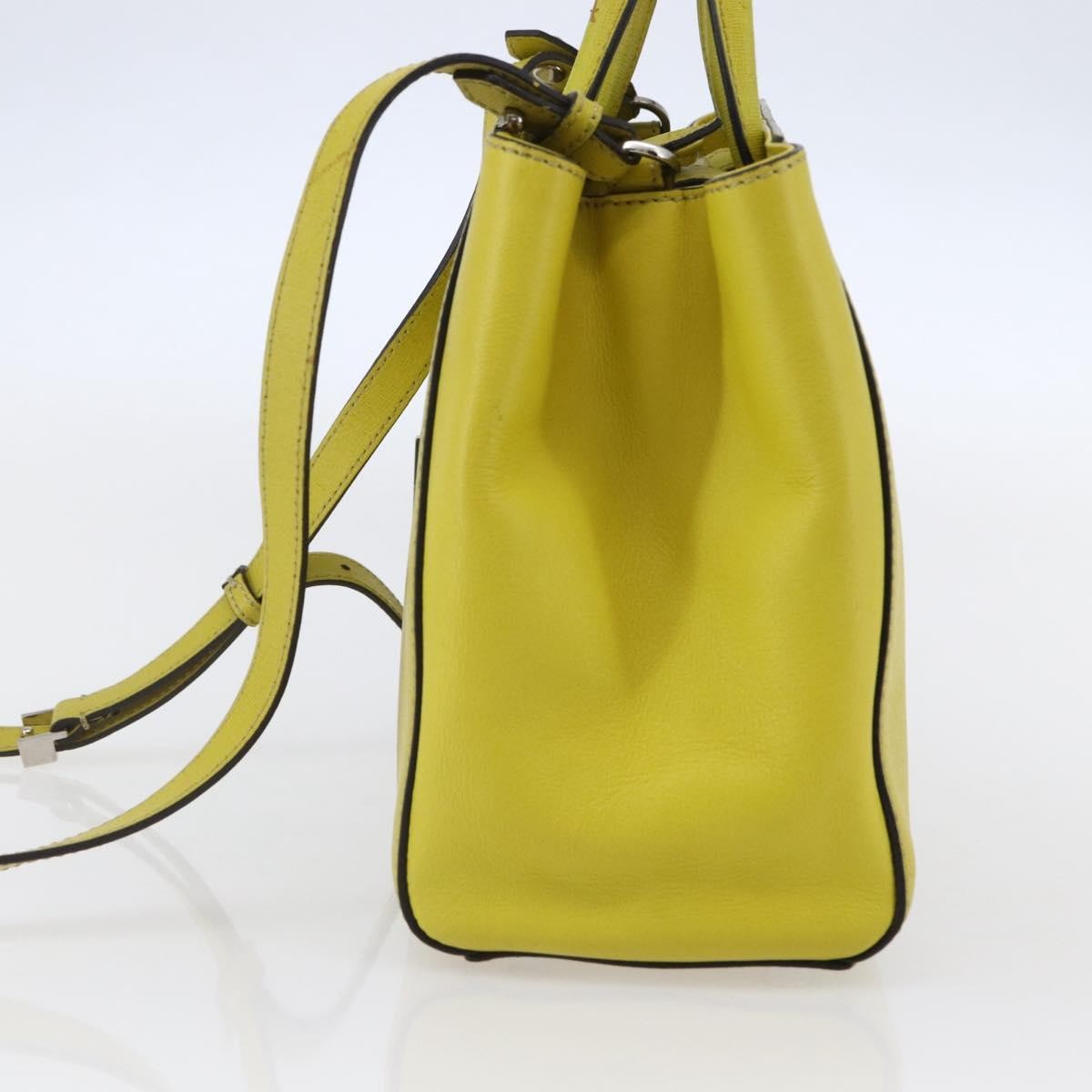 Fendi 2Jours Bag Leather Yellow Leather Handbag (Authentic  )
