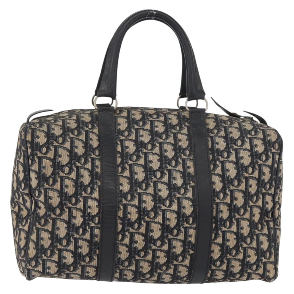 Christian Dior Vintage Trotter Boston Bag Canvas Navy Canvas Handbag ( )
