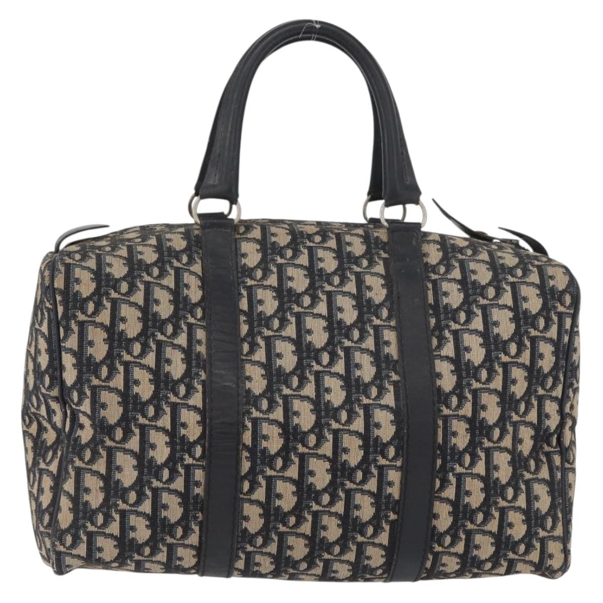 Christian Dior Vintage Trotter Boston Bag Canvas Navy Canvas Handbag ( )