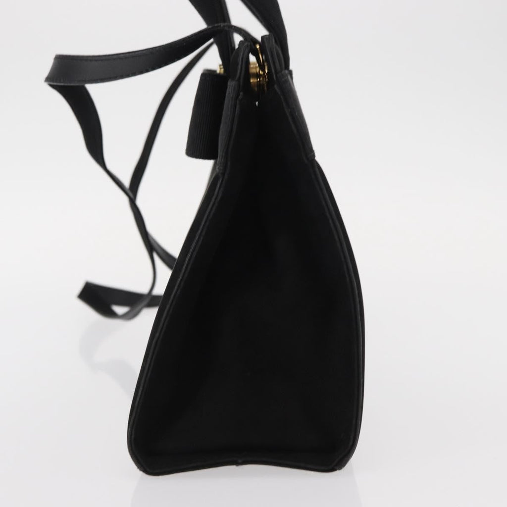 Salvatore Ferragamo Convertible Vara Bow Tote Suede Black Suede Handbag (Authentic  )