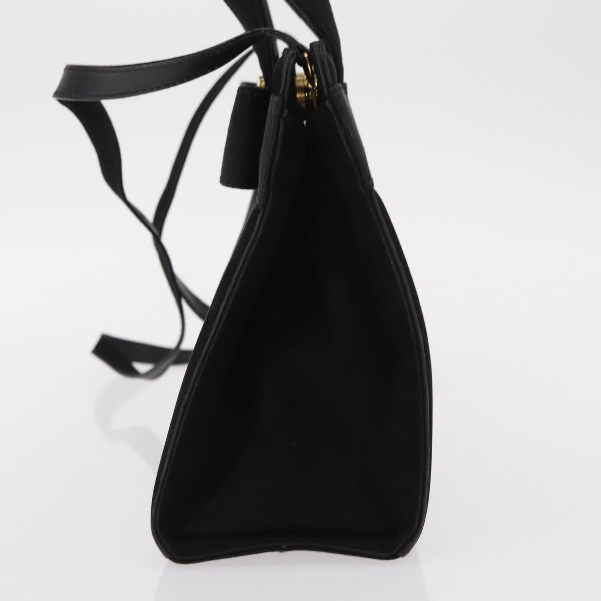 Salvatore Ferragamo Convertible Vara Bow Tote Suede Black Suede Handbag (Authentic  )
