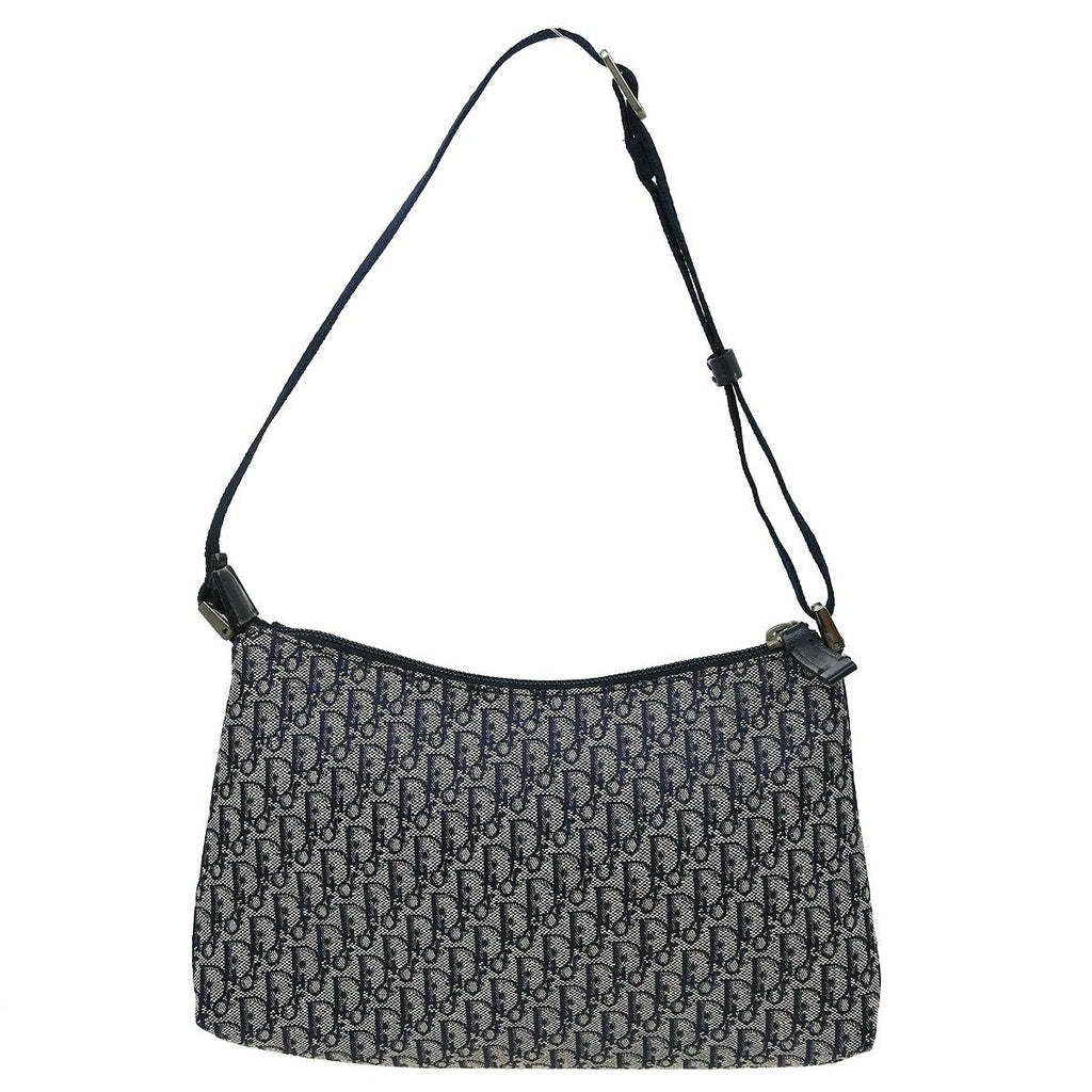 Christian Dior Vintage Trotter Handbag Canvas Blue Canvas Handbag ( )