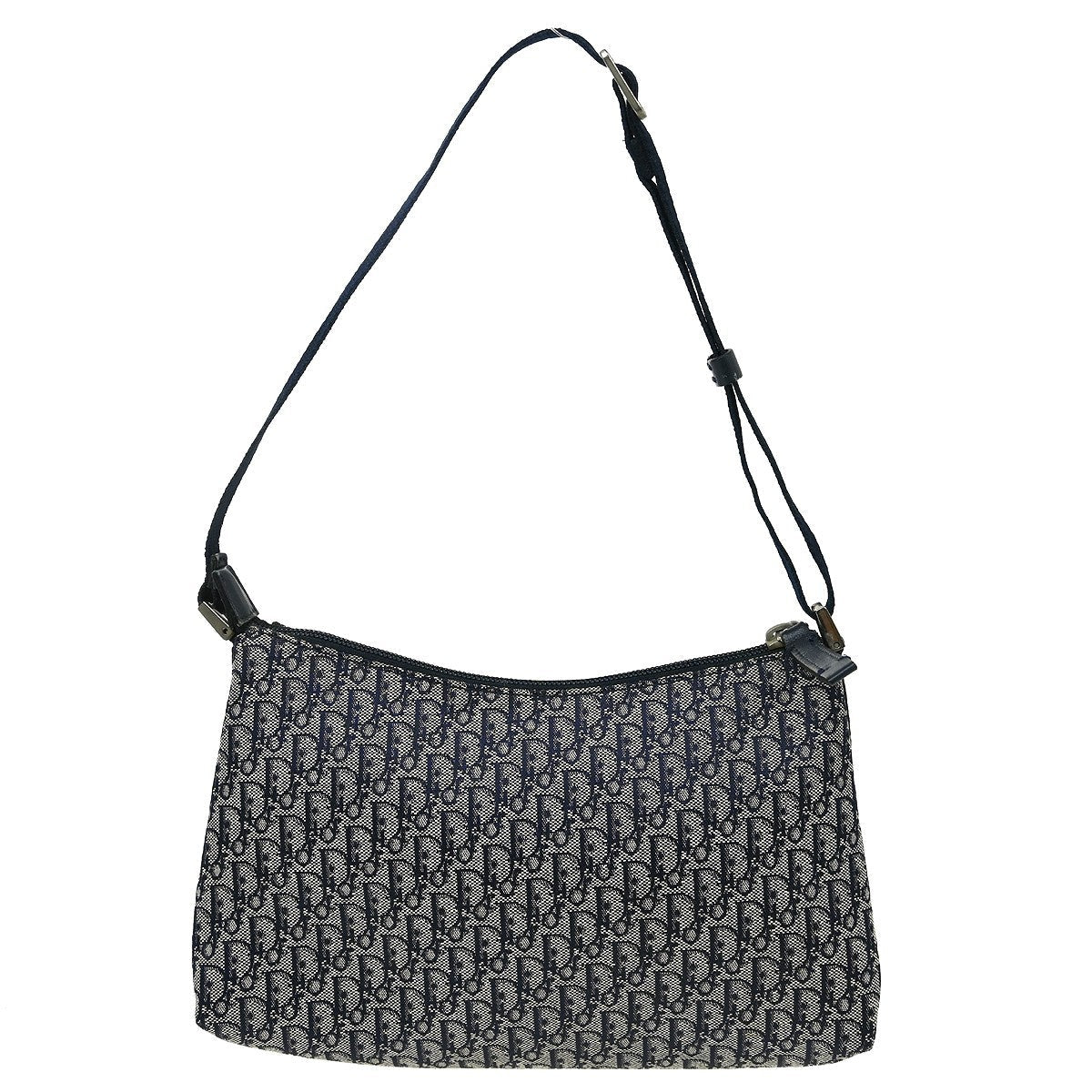 Christian Dior Vintage Trotter Handbag Canvas Blue Canvas Handbag ( )