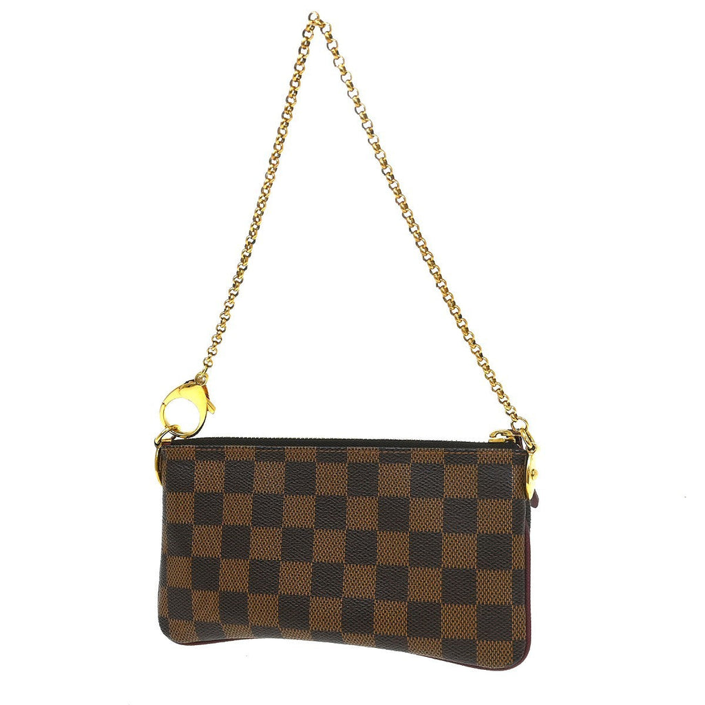 Louis Vuitton Milla Pochette Damier Brown Canvas Handbag ( )