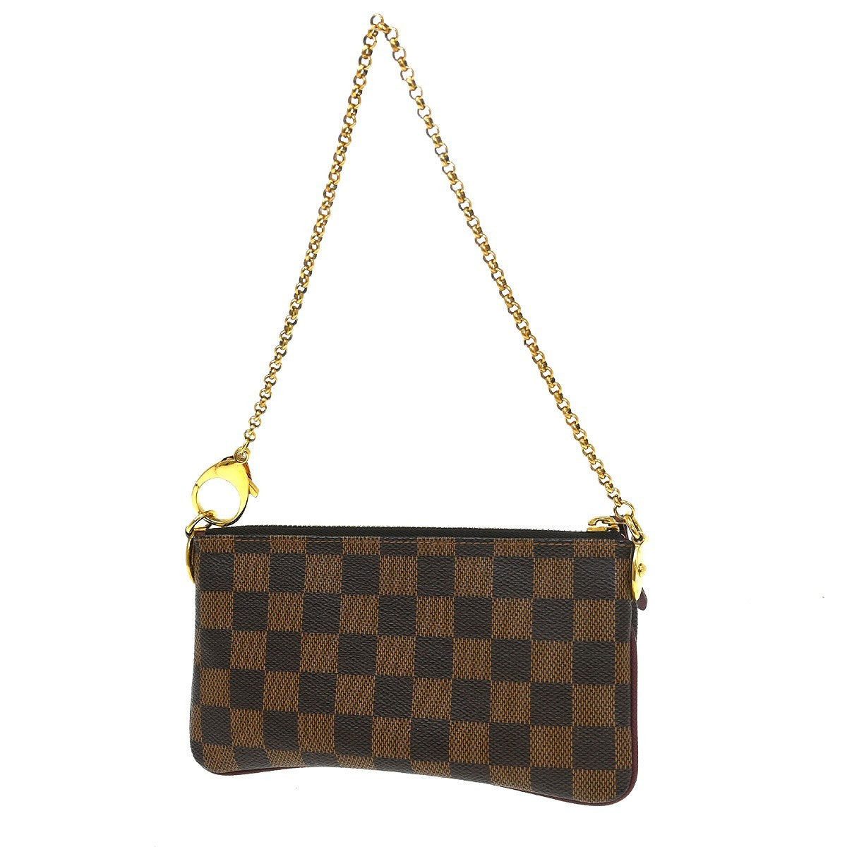 Louis Vuitton Milla Pochette Damier Brown Canvas Handbag ( )