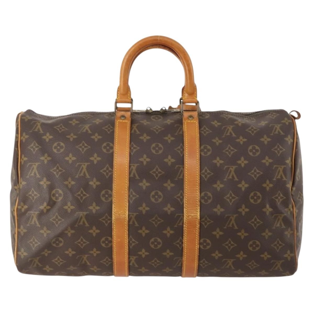 Louis Vuitton Keepall Bag Monogram Canvas Brown Canvas Handbag ( )